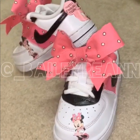 Nike | Shoes | Toddler Minnie Mouse Custom Air Force | Poshmark
